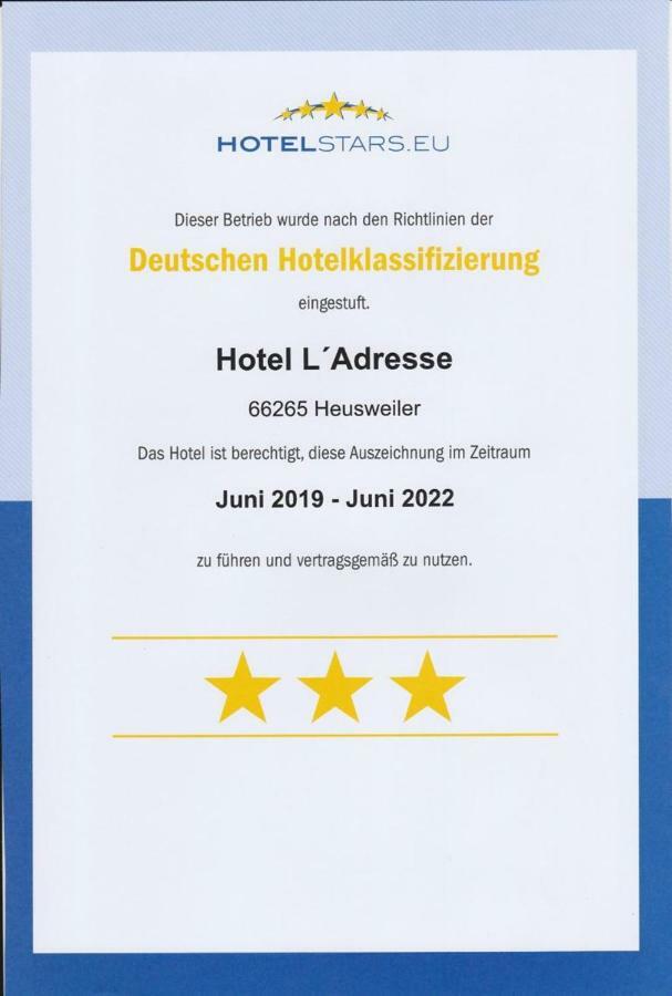 Hotel L'Adresse Garni Heusweiler Zewnętrze zdjęcie